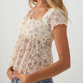 Floral Lace Peasant Top